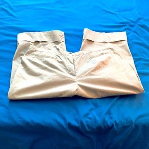 Navy and white pin striped chinos. Size 18.